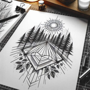 for-women – tattoo design ideas free ai generated – filigree – for-sternum – Gallery: nature-and-geometry-inkby-ai
