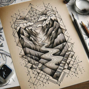 for-women – tattoo design ideas free ai generated – puzzle-pattern – for-forearm – Gallery: nature-and-geometry-inkby-ai