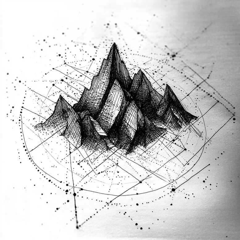 geometric-elements – tattoo design ideas free ai generated – kaleidoscope – for-ribs – Gallery: nature-and-geometry-inkby-ai
