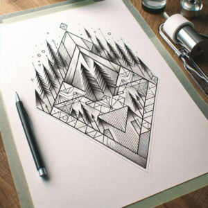 geometric-harmony – tattoo design ideas free ai generated – chakra – for-toe – Gallery: nature-and-geometry-inkby-ai