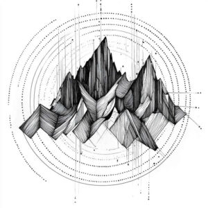 geometric-leaves – tattoo design ideas free ai generated – fine-line – for-forearm – Gallery: nature-and-geometry-inkby-ai