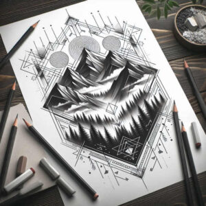 geometric-ornaments – tattoo design ideas free ai generated – repetition – for-side-torso – Gallery: nature-and-geometry-inkby-ai