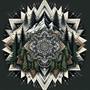geometric-plant-patterns – tattoo design ideas free ai generated – continuous-pattern – for-outer-arm – Gallery: nature-and-geometry-inkby-ai