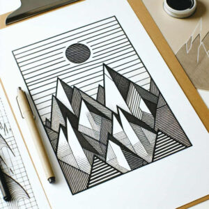 geometry-and-light – tattoo design ideas free ai generated – continuous-pattern – for-lower-thigh – Gallery: nature-and-geometry-inkby-ai