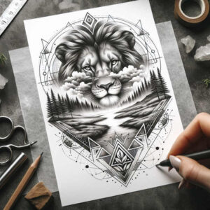 geometry-and-light – tattoo design ideas free ai generated – mandala-border – for-lower-arm – Gallery: nature-and-geometry-inkby-ai