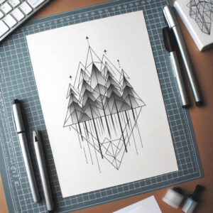 leaf-patterns – tattoo design ideas free ai generated – eastern-influence – for-outer-arm – Gallery: nature-and-geometry-inkby-ai