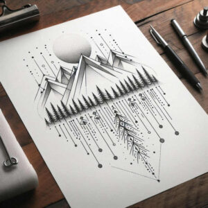 leaf-patterns – tattoo design ideas free ai generated – sacred-geometry – for-full-back – Gallery: nature-and-geometry-inkby-ai