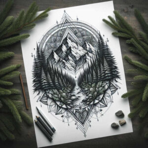 natural-curves – tattoo design ideas free ai generated – unending – for-biceps – Gallery: nature-and-geometry-inkby-ai