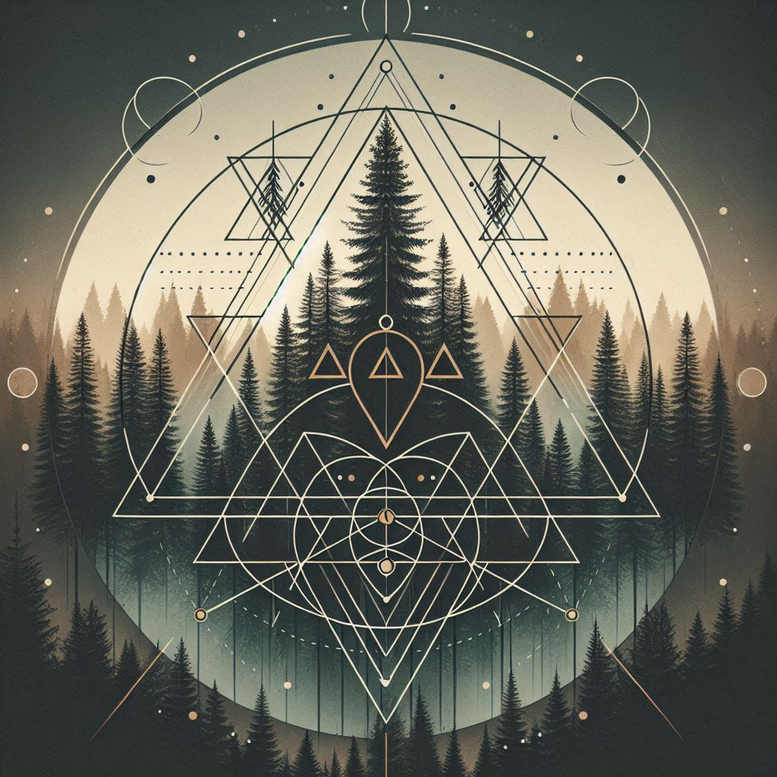 natural-lines – tattoo design ideas free ai generated – radial-symmetry – for-upper-thigh – Gallery: nature-and-geometry-inkby-ai