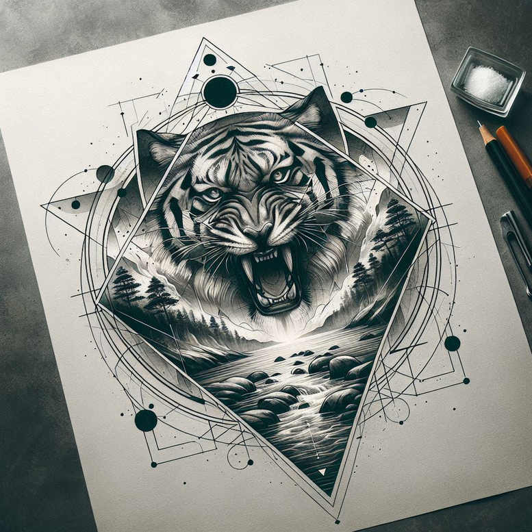 natural-shapes – tattoo design ideas free ai generated – ornamental-mandala – for-wrist-side – Gallery: nature-and-geometry-inkby-ai