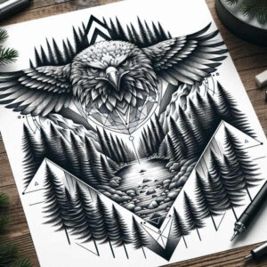 natural-structure – tattoo design ideas free ai generated – spirituality – for-upper-thigh – Gallery: nature-and-geometry-inkby-ai