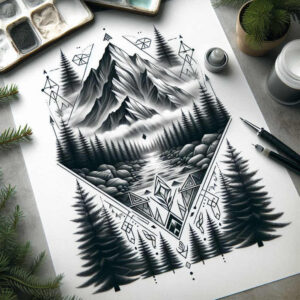 organic-patterns – tattoo design ideas free ai generated – ornamental-web – for-back-shoulder – Gallery: nature-and-geometry-inkby-ai