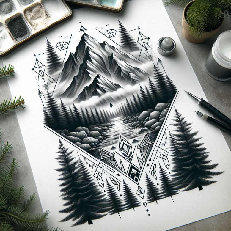 organic-patterns – tattoo design ideas free ai generated – ornamental-web – for-back-shoulder – Gallery: nature-and-geometry-inkby-ai