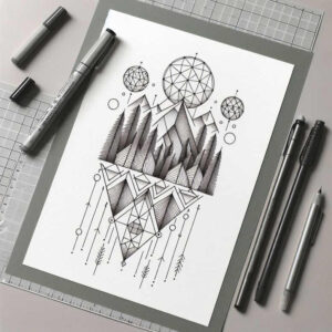 organic-symmetry – tattoo design ideas free ai generated – meditative – for-stomach – Gallery: nature-and-geometry-inkby-ai