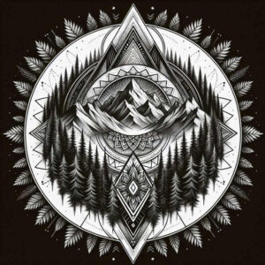 plant-patterns – tattoo design ideas free ai generated – inward-focus – for-spine – Gallery: nature-and-geometry-inkby-ai