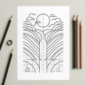 symmetry-and-nature – tattoo design ideas free ai generated – subtle-fill – for-thigh – Gallery: nature-and-geometry-inkby-ai