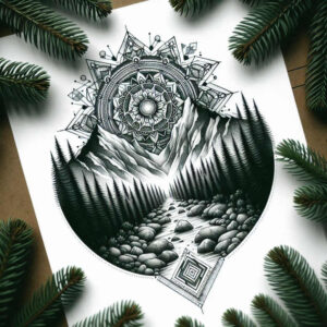nature-and-geometry tattoo design ideas classic motifs line tessellation for side torso