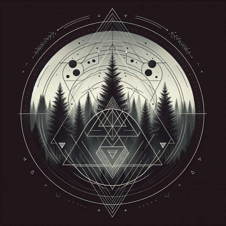 nature-and-geometry tattoo design ideas layered shading mandala for full back