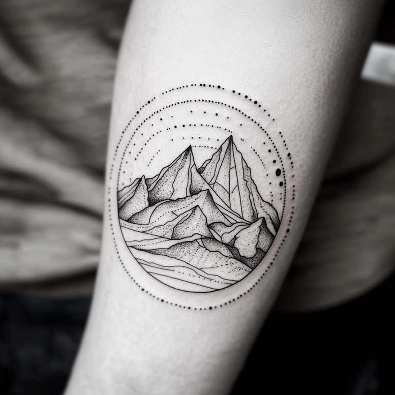 nature-and-geometry tattoo design ideas balanced color sacred geometry embodying endurance