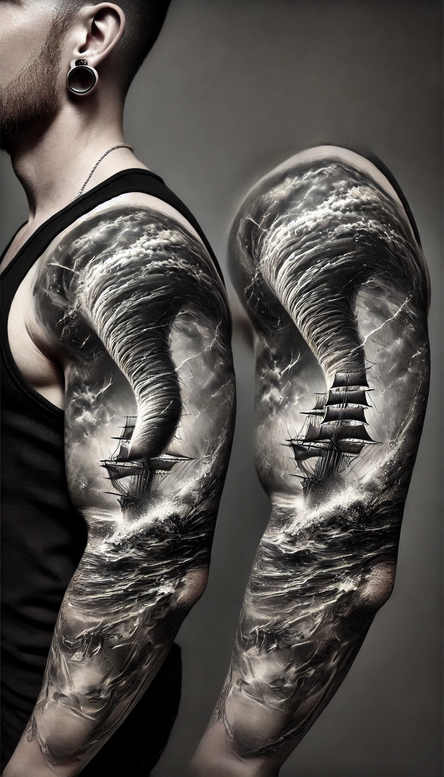 field-tattoo – tattoo design ideas free ai generated – neotraditional-detailed-textures – for-upper-chest – Gallery: nature-inkby-ai