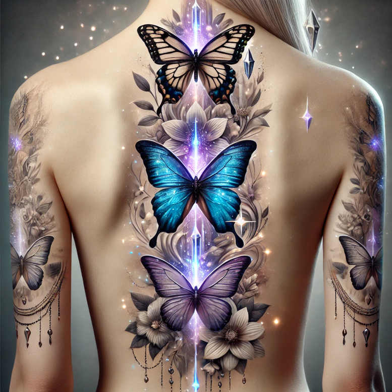 leaf-tattoo – tattoo design ideas free ai generated – neotraditional-bold-highlights – for-back-shoulder – Gallery: nature-inkby-ai