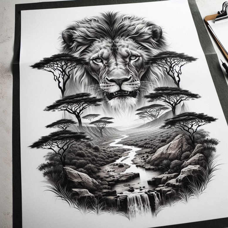 mist-tattoo – tattoo design ideas free ai generated – neotraditional-subtle-tone – for-outer-arm – Gallery: nature-inkby-ai