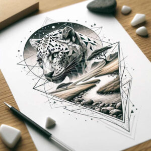natural-landscape-tattoo – tattoo design ideas free ai generated – realism-fine-lines – for-lower-leg – Gallery: nature-inkby-ai