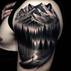 nature tattoo design ideas Realism realistic structure earthy for thigh