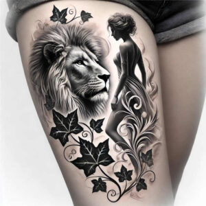 nature tattoo design ideas Surrealism fantasy-inspired vibrant symbol of resilience