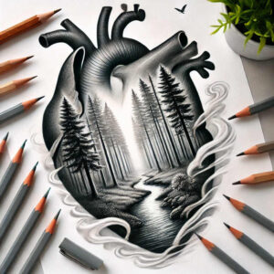 water-tattoo – tattoo design ideas free ai generated – neotraditional-artful-color – for-upper-thigh – Gallery: nature-inkby-ai