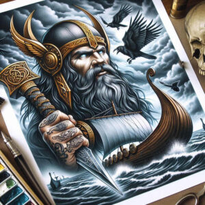 light-and-dark-god-tattoo-grim-realism-soft-transitions – tattoo design ideas free ai generated – Gallery: odin-inkby-ai