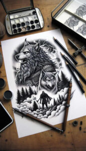 immortal-odin-tattoo-distorted-neotraditional-clean-contrast – tattoo design ideas free ai generated – Gallery: odin-inkby-ai