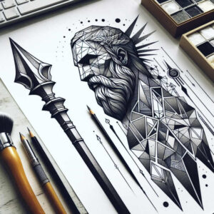 odin-sword-tattoo-hellish-surrealism-chromatic-aberration – tattoo design ideas free ai generated – Gallery: odin-inkby-ai