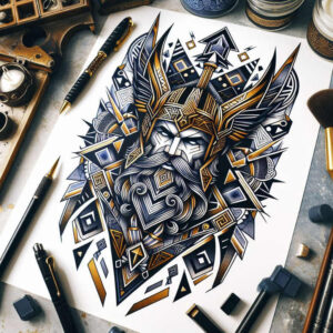 god-of-strength-and-courage – tattoo design ideas free ai generated – realism-moist-effect – for-chest – Gallery: odin-inkby-ai