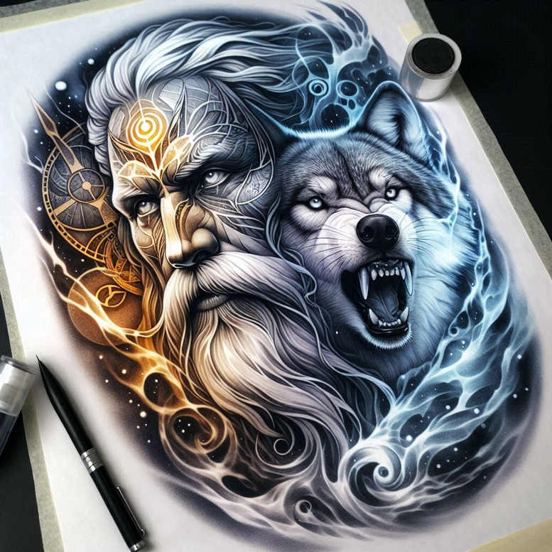 god-of-magic-tattoo-lurking-realism-smooth-complexion – tattoo design ideas free ai generated – Gallery: odin-inkby-ai