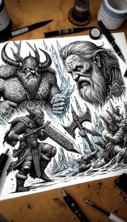 immortal-god – tattoo design ideas free ai generated – realism-realistic-lighting – for-temple – Gallery: odin-inkby-ai