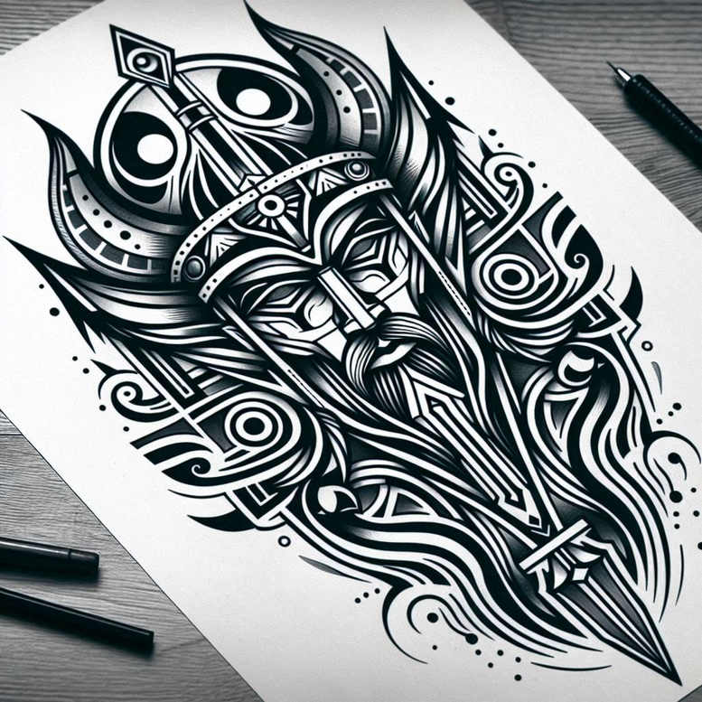 poetry-god-tattoo-madness-realism-digital-realism – tattoo design ideas free ai generated – Gallery: odin-inkby-ai