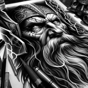 rune-god-tattoo-haunted-realism-detail-accuracy – tattoo design ideas free ai generated – Gallery: odin-inkby-ai