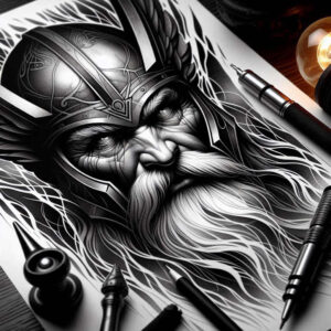 odin-and-power – tattoo design ideas free ai generated – realism-true-to-life – for-side-torso – Gallery: odin-inkby-ai