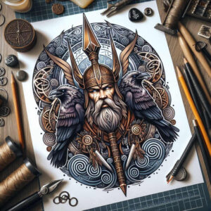 guardian-god-tattoo-sinister-realism-high-contrast – tattoo design ideas free ai generated – Gallery: odin-inkby-ai