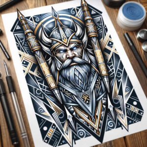 norse-mythology-tattoo-horror-realism-gentle-shadow – tattoo design ideas free ai generated – Gallery: odin-inkby-ai