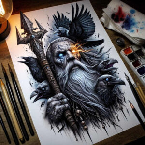 chaos-god-tattoo-spirit-realism-micro-realism – tattoo design ideas free ai generated – Gallery: odin-inkby-ai