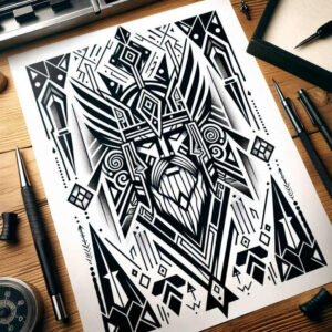 odin-in-mythology-for-men – tattoo design ideas free ai generated – neotraditional-vivid-color – for-outer-arm – Gallery: odin-inkby-ai