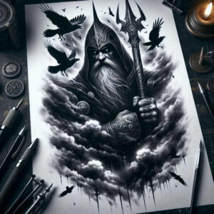 guardian-god-tattoo-spectral-realism-precise-gradient – tattoo design ideas free ai generated – Gallery: odin-inkby-ai