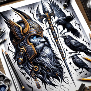 odin-abandoned-realism-fine-lines – tattoo design ideas free ai generated – Gallery: odin-inkby-ai
