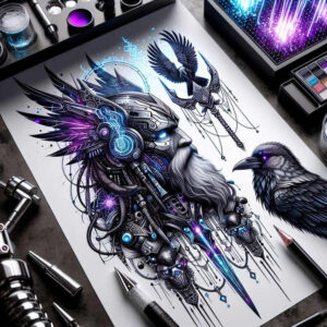 guardian-god-tattoo-crypt-realism-emotional-depth – tattoo design ideas free ai generated – Gallery: odin-inkby-ai