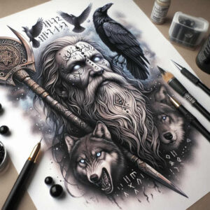 strength-god-tattoo-void-surrealism-phantasmagoria – tattoo design ideas free ai generated – Gallery: odin-inkby-ai