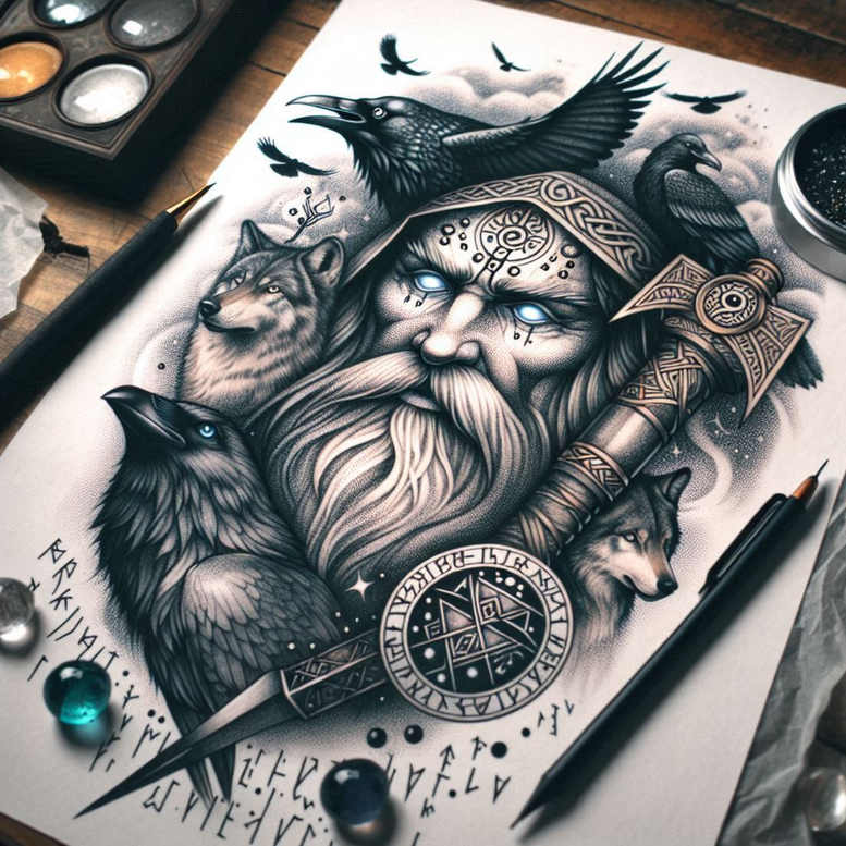 odin-magic-tattoo-invisible-entity-neotraditional-artful-color – tattoo design ideas free ai generated – Gallery: odin-inkby-ai