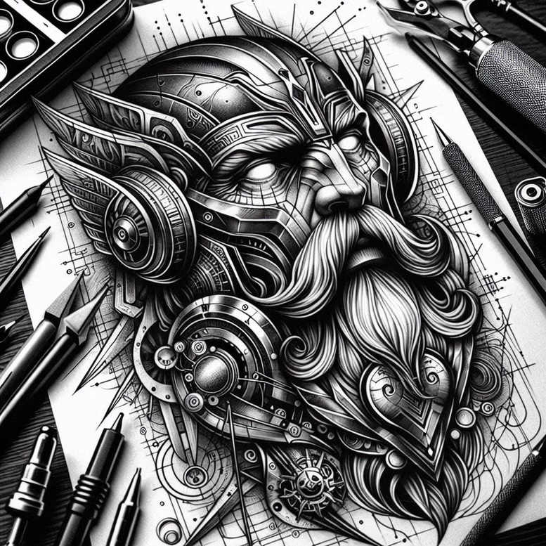 odin-battle-tattoo-cobweb-neotraditional-modern-classic – tattoo design ideas free ai generated – Gallery: odin-inkby-ai