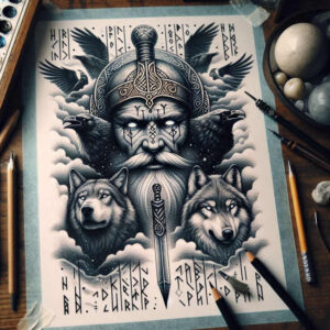for-women-haunting-neotraditional-bold-color-blocks – tattoo design ideas free ai generated – Gallery: odin-inkby-ai